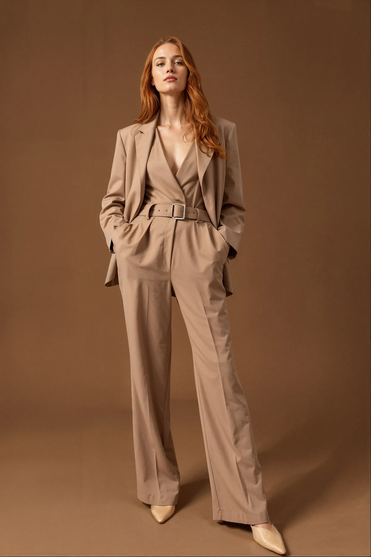 Beige Jumpsuit in the Studio, Clothing scene in ClothesLook