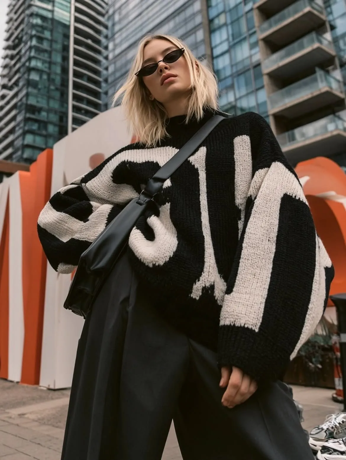 Graphic Sweater and Towers, Clothing scene in ClothesLook