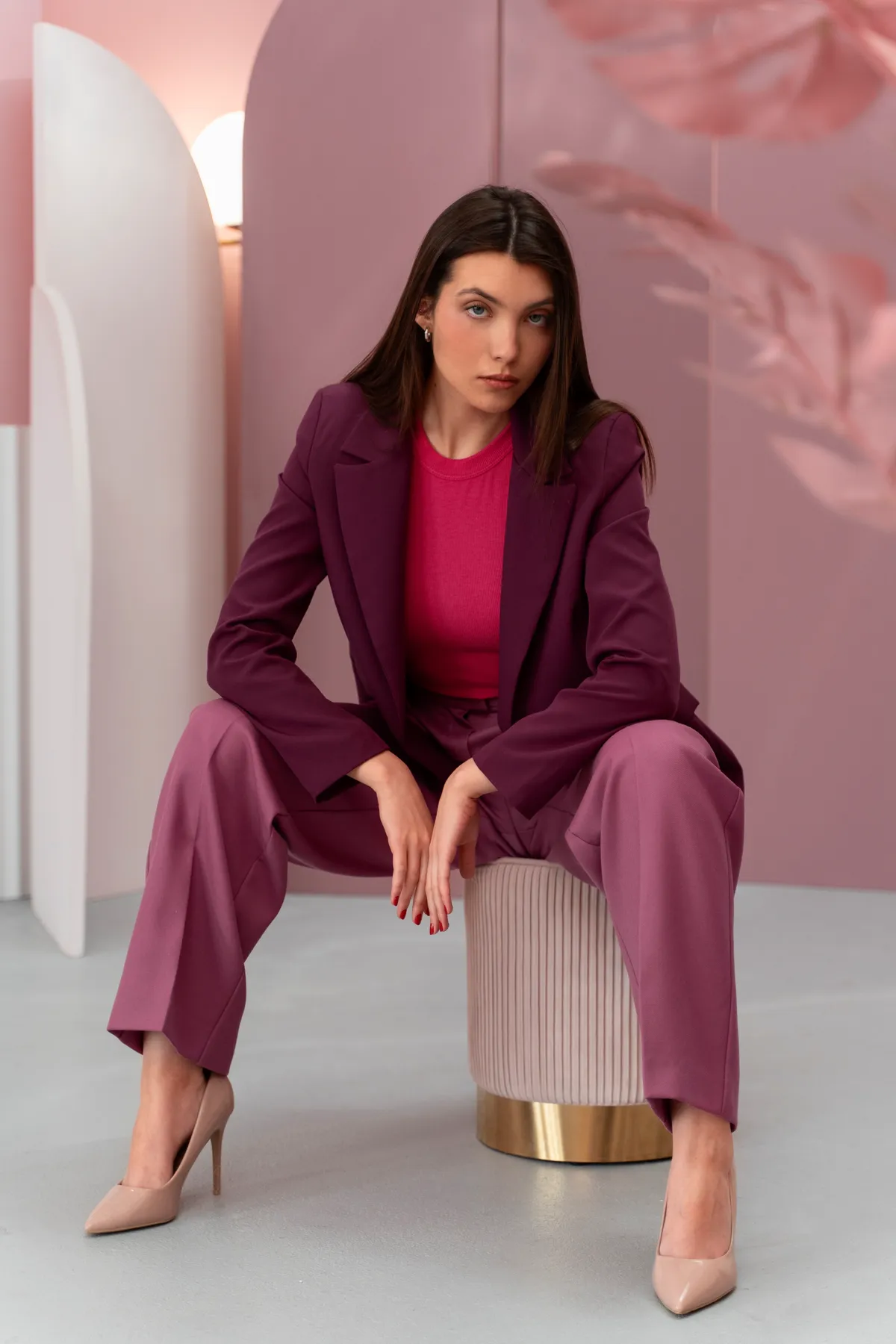 Plum Suit, Pink Set, Clothing scene in ClothesLook